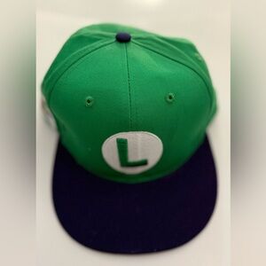 Super Mario Luigi Green and Black Cap with Logo